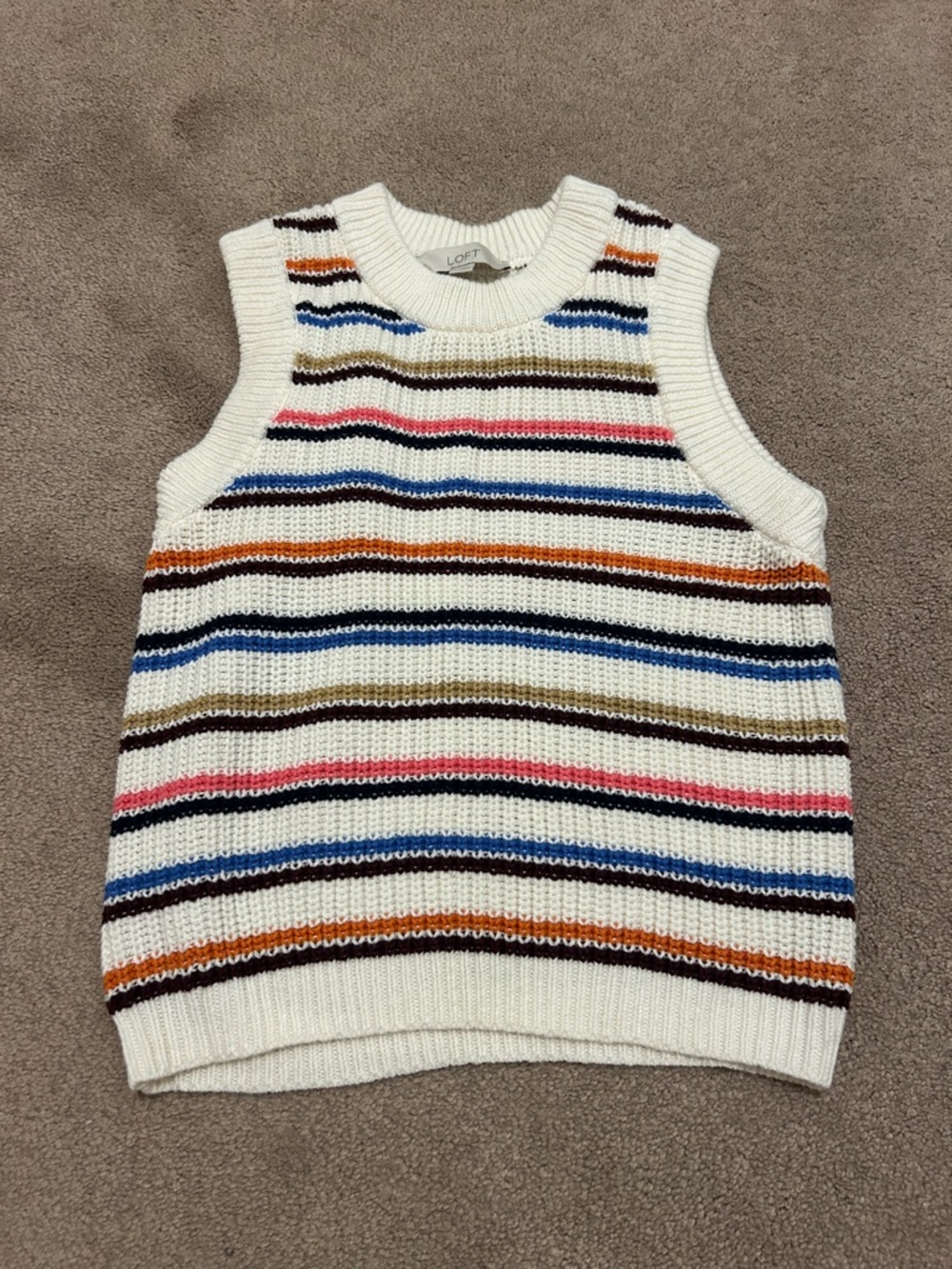 LOFT Women’s Multicolor Striped Sweater Vest